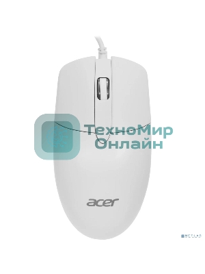 Мышь проводная Acer OMW300 белый, 1200 dpi, USB, кнопки - 3