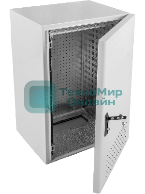 Шкаф уличный всепогодный укомплектованный настенный ЦМО ШТВ-Н, IP65, 18U, корпус: сталь, 900х600х530 мм (ВхШхГ), серый