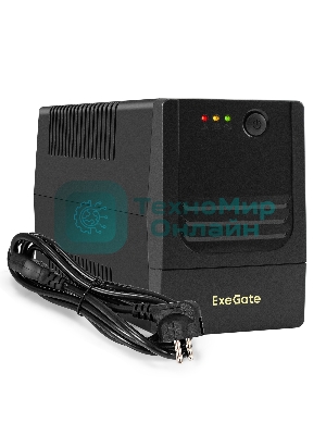 Источник бесперебойного питания ExeGate Power NB-1000.LED.AVR.4C13 (1000VA/650W, LED, AVR, 4*C13, батарея 12V 9Ah, черный)