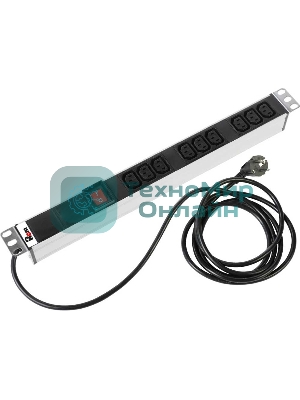 ЦМО Блок розеток Rem-16 с выкл., 9 IEC 60320 C13, 16A, алюм., 19