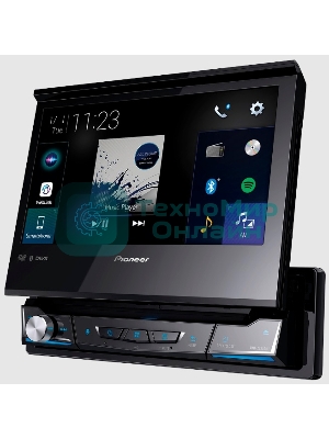 Автомагнитола Pioneer AVH-Z7250BT, 1 DIN, CD, Bluetooth, USB Type-A, AUX, CarPlay, пульт ДУ, съёмная панель