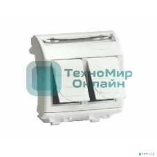 Ком.роз. двойная R J 45 кат.5e, Brava, белая, 2мод