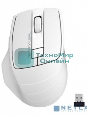 Мышь беспроводная A4Tech Fstyler FG30 белый/серый, 2000 dpi, радиоканал, USB, кнопки - 5
