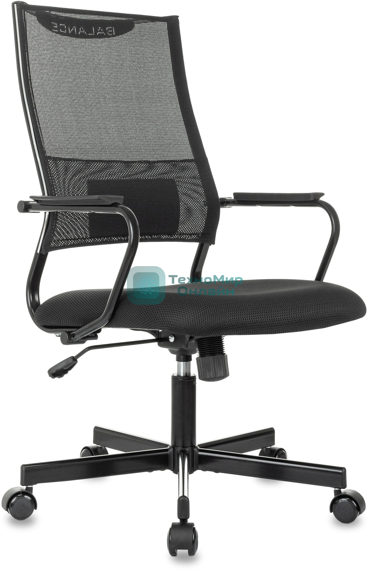 Кресло руководителя Бюрократ CH Balance черный Elastic-102 TW-11 сетка/ткань крестов. металл черный
