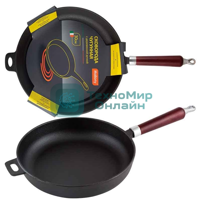 Сковорода чугунная MALLONY CIF30-W, чугун, диаметр 30 см, (в уп. 4 шт)