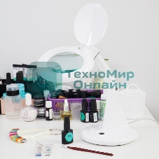 Лупа настольная 3D+12D Rexant с подсветкой 60 LED, белая