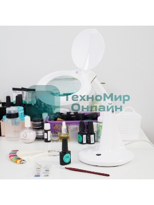 Лупа настольная 3D+12D Rexant с подсветкой 60 LED, белая