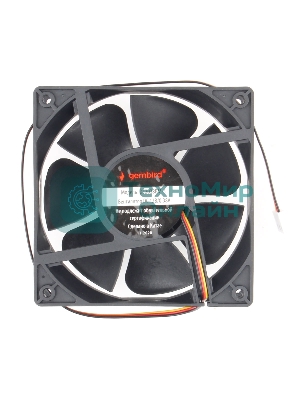 Вентилятор для корпуса Gembird черный, 120 мм, 2500 об/мин, 38.65 дБ, 3 pin