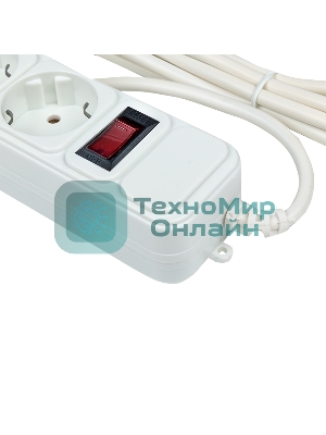 Сетевой фильтр EKF UFP10-375-6-03 6x3 м 10А/2,2 кВт с выкл. c/з ПВС 3х0,75 Блокбастер EKF PROxima