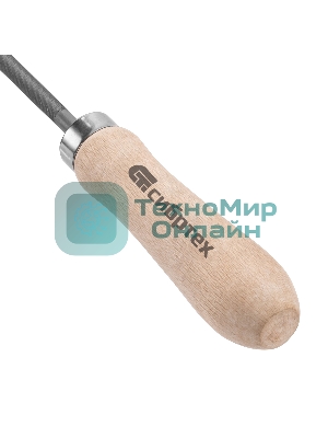 Напильник Сибртех, 150 мм, круглый, деревянная ручка