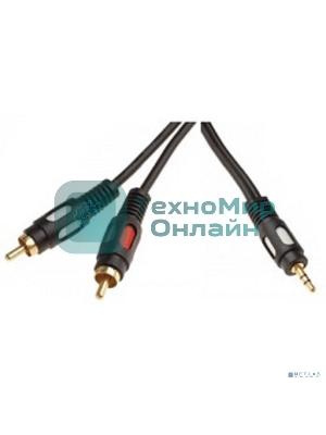 Шнур 3.5 Rexant Stereo Plug - 2RCA Plug 1.5М (GOLD)