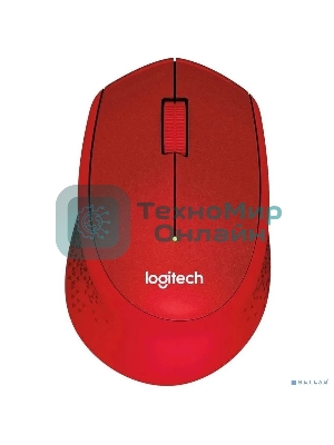 Мышь беспроводная Logitech M280 красный, 1000 dpi, радиоканал, USB, кнопки - 3