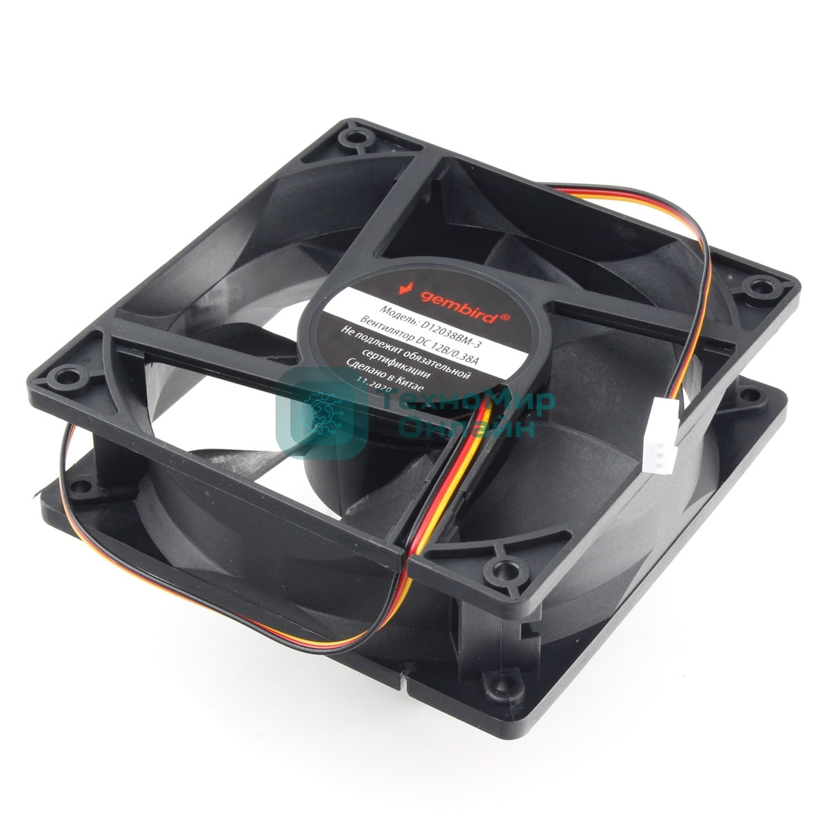 Вентилятор для корпуса Gembird черный, 120 мм, 2500 об/мин, 38.65 дБ, 3 pin