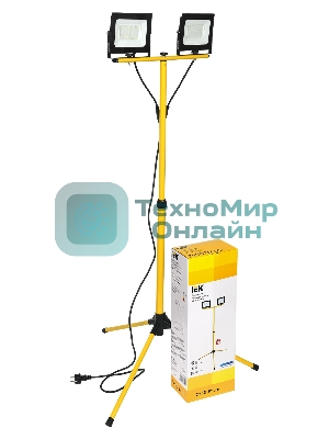 Прожектор светодиодный IEK LPDO606-2X050-65-K02 СДО 06-2х50Ш штатив 6500К IP65 черный
