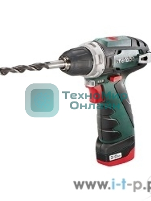 Дрель-шуруповерт Metabo PowerMaxx BS 600080500, 12 В, 2 Ач, 34 Нм, щеточный