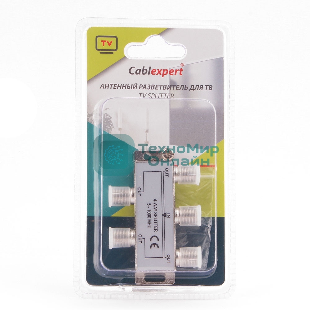 Разветвитель на 4 телевизора, Cablexpert AS-TV-04, 5-1000MHZ