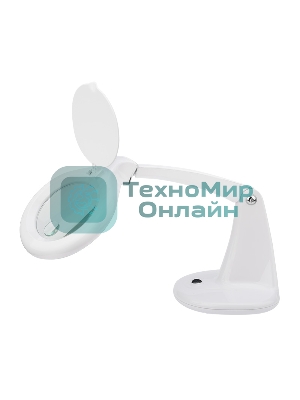 Лупа настольная 3D+12D Rexant с подсветкой 60 LED, белая