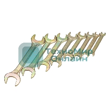 Набор ключей рожковых Rexant (6х7-20х22 мм), 8 шт., желтый цинк