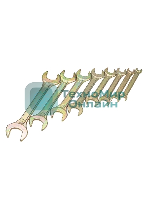 Набор ключей рожковых Rexant (6х7-20х22 мм), 8 шт., желтый цинк