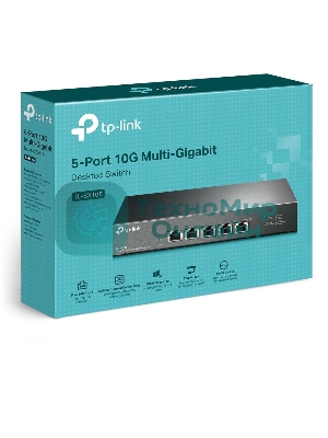 Коммутатор TP-Link 5-port Desktop 10G Unmanaged Switch, 5 100/1G/2.5G/5G/10G RJ-45 ports, Fanless design