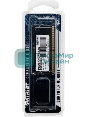 Оперативная память Patriot Signature, DDR5, 16GB (1x16 GB), 5600 MHz, CL46, SO-DIMM