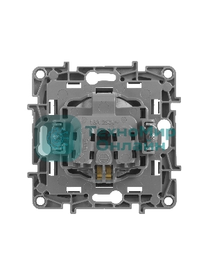 Механизм розетки 1-м СП Etika 2К+З 16А защ. шторки с заземл. винт. зажимы антрацит Legrand 672622