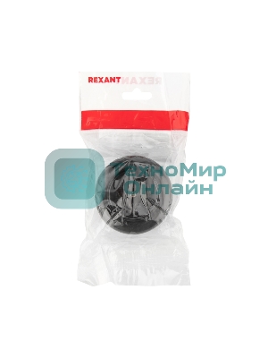 Розетка штепсельная Rexant карболитовая, открытой установки, б/з 16 А, черный