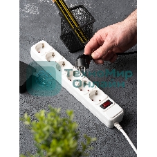 Сетевой фильтр EKF UFP10-375-6-03 6x3 м 10А/2,2 кВт с выкл. c/з ПВС 3х0,75 Блокбастер EKF PROxima