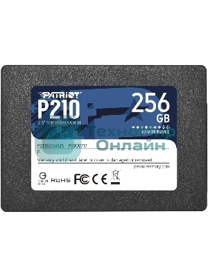 Накопитель SSD Patriot P210, 256Gb, SATA III, 2.5
