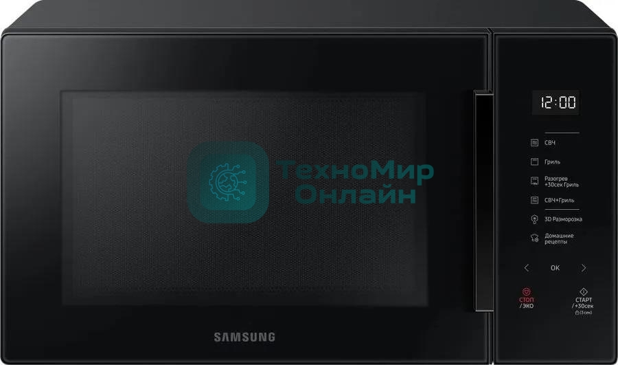 Микроволновая печь Samsung MG30T5018AK/BW черный, 30 л, 900 Вт, переключатели - сенсор