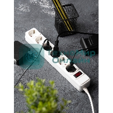 Сетевой фильтр EKF UFP10-375-6-03 6x3 м 10А/2,2 кВт с выкл. c/з ПВС 3х0,75 Блокбастер EKF PROxima