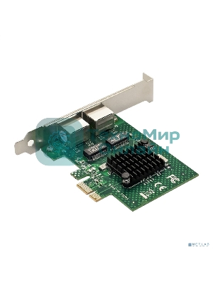 Сетевой адаптер ExeGate EXE-BCM5720 (PCI-E x1 v2.0, порты 2xRJ45, 10/100/1000Mbps, Gigabit Chipset Broadcom BCM5720)