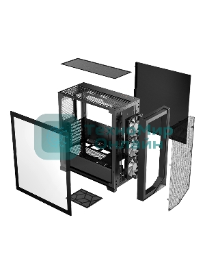 Компьютерный корпус PCCooler C3D510 BK ARGb, Tempered Glass Full Tower, Black, TG, 0.7 SPCC, 3x120мм ARGb E-ATX, ATX, mATX, mITX 170/390/410мм 2x2.5