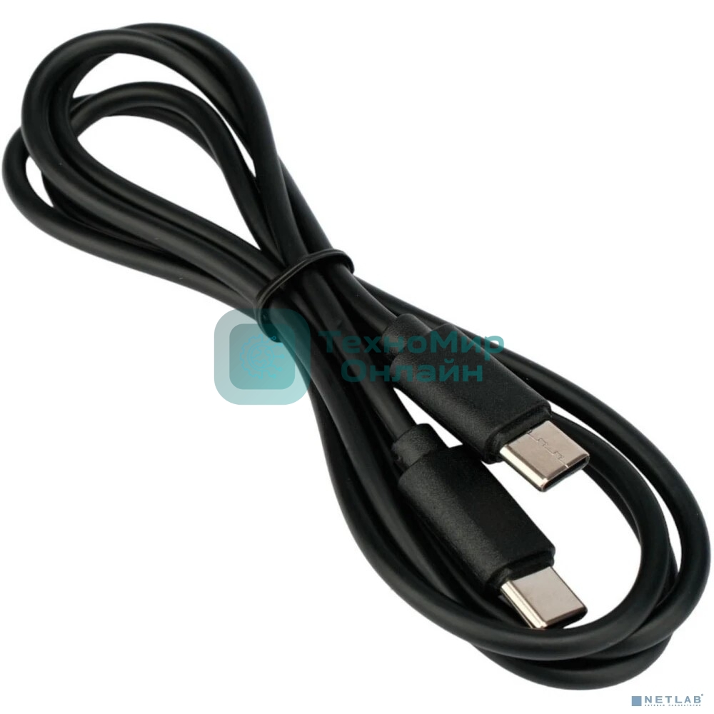 Кабель USB2.0 Гарнизон GCC-USB2-CMCM-1M, Type-C/Type-C, 3А, 60Вт, PD/QC3.0, медь, 1м, черный, пакет