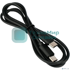 Кабель USB2.0 Гарнизон GCC-USB2-CMCM-1M, Type-C/Type-C, 3А, 60Вт, PD/QC3.0, медь, 1м, черный, пакет