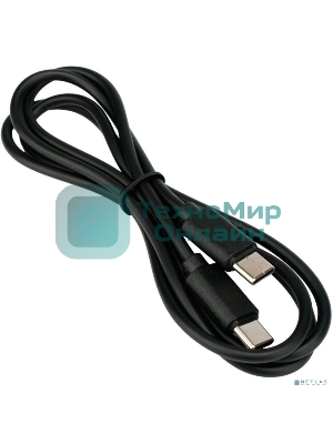 Кабель USB2.0 Гарнизон GCC-USB2-CMCM-1M, Type-C/Type-C, 3А, 60Вт, PD/QC3.0, медь, 1м, черный, пакет