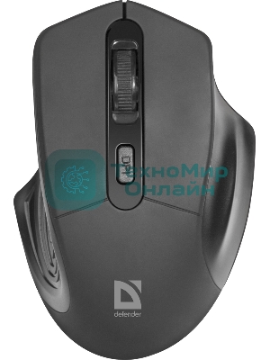 Мышь беспроводная Defender Datum MB-345 черный, 1600 dpi, радиоканал, USB, кнопки - 4