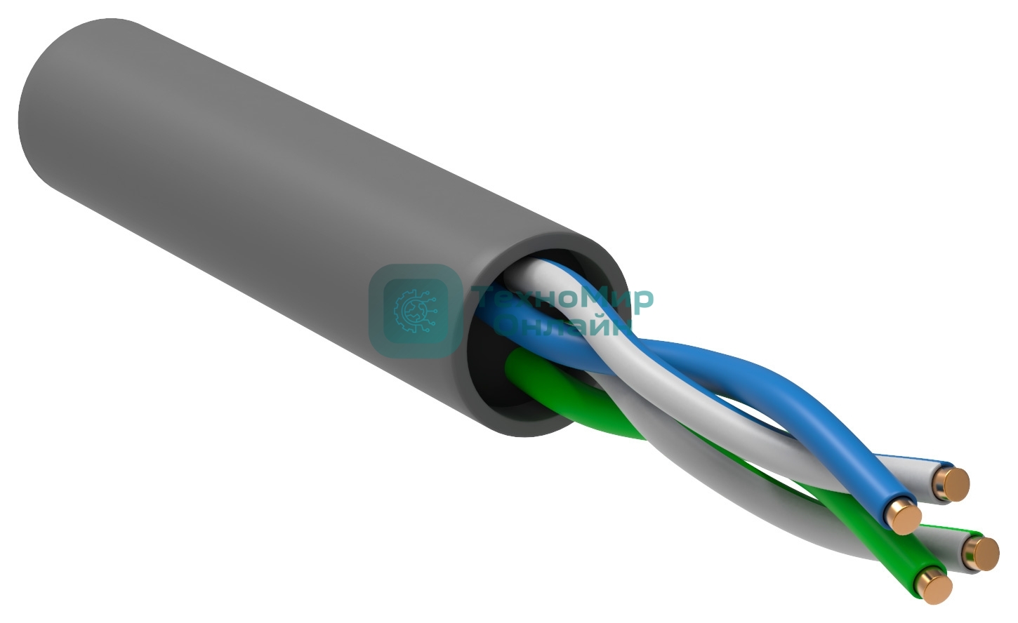 Кабель связи витая пара U/UTP кат. 5E 2 пары PVC 1м сер. GENERICA ITK BC1-C5E02-111-305-G