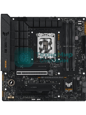 Материнская плата ASUS TUF GAMING B760M-PLUS, LGA 1700, Intel B760, 4xDDR5, 4xSATA, 2xM.2, 1xPCIe 5.0 x16, 1xPCIe 4.0 x4, 1xPCIe x1, 2xUSB-A 3.2 Gen 2, 3xUSB-A 3.2 Gen 1, 2xUSB 2.0, 1xUSB-C 3.2 Gen 2x2, 1x2.5Gb LAN, 5x3.5 мм, 7.1, mATX