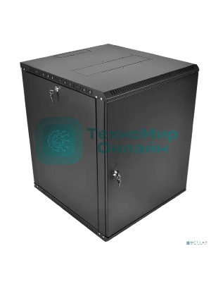 Шкаф телекоммуникационный настенный разборный ЦМО ЭКОНОМ 18U (600 350) дверь металл, черный