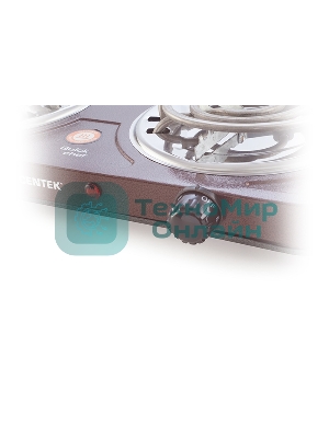 Плита настольная электрическая Centek CT-1509 Siberia коричневый, 2 кВт, ТЭН, конфорки - 2, эмаль, поворотные переключатели