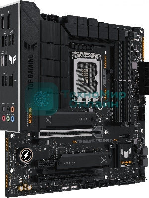 Материнская плата ASUS TUF GAMING B760M-PLUS, LGA 1700, Intel B760, 4xDDR5, 4xSATA, 2xM.2, 1xPCIe 5.0 x16, 1xPCIe 4.0 x4, 1xPCIe x1, 2xUSB-A 3.2 Gen 2, 3xUSB-A 3.2 Gen 1, 2xUSB 2.0, 1xUSB-C 3.2 Gen 2x2, 1x2.5Gb LAN, 5x3.5 мм, 7.1, mATX