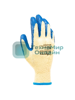Перчатки трикотажные Сибртех полиэфирные, латексное рельефное покрытие, размер 8