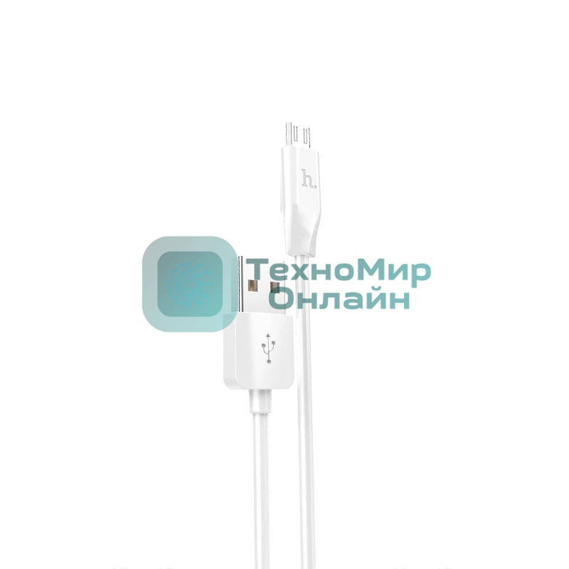 Кабель USB HOCO X1 Rapid, USB - Micro USB, 2.1А, 1м, белый