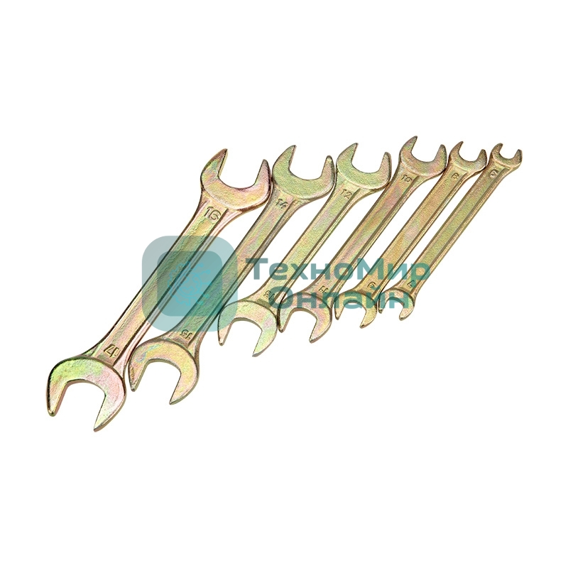 Набор ключей рожковых Rexant (6х7-16х17 мм), 6 шт., желтый цинк