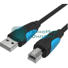 Кабель Vention USB 2.0 AM/BM - 1м. черный VAS-A16-B100