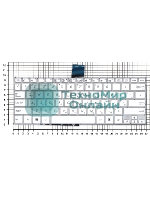 Клавиатура для ноутбука Asus F200CA F200LA F200MA X200 белая, без рамки, плоский Enter