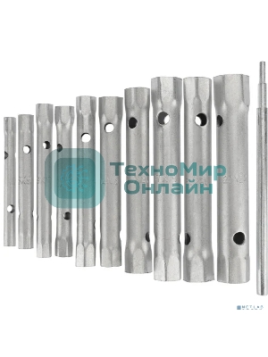 Набор ключей-трубок торцевых Rexant 6х22 мм, вороток, оцинкованные, 10 шт.