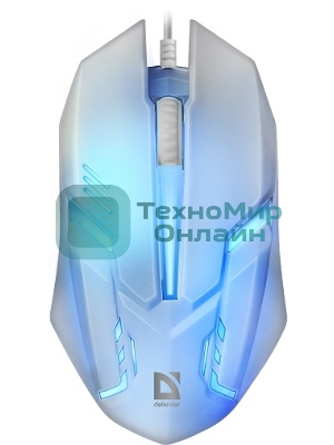 Мышь проводная Defender Cyber MB-560L белый, 1200 dpi, USB, кнопки - 3