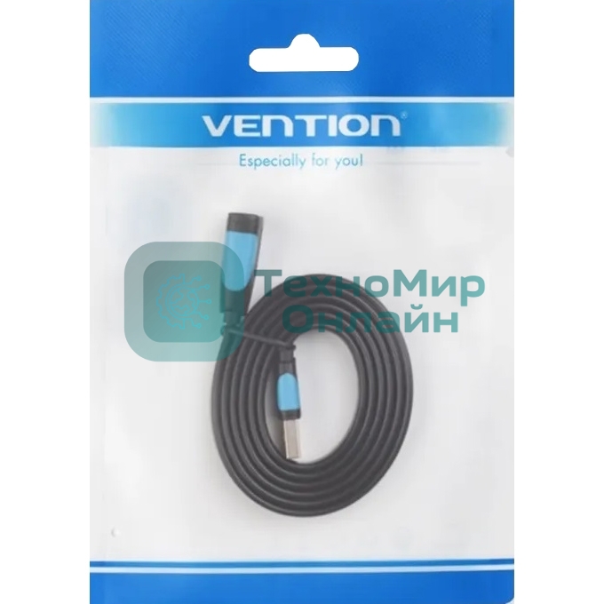 Кабель-удлинитель Vention USB 3.0 AM/AF - 1,5 м плоский VAS-A13-B150
